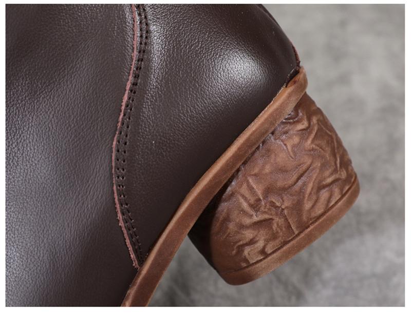 Product Introduction of Genuine Leather Winter Boots Women Chelsea Shoes Booties Woman Ankle Boots Platform Shoes Botines Mujer 4