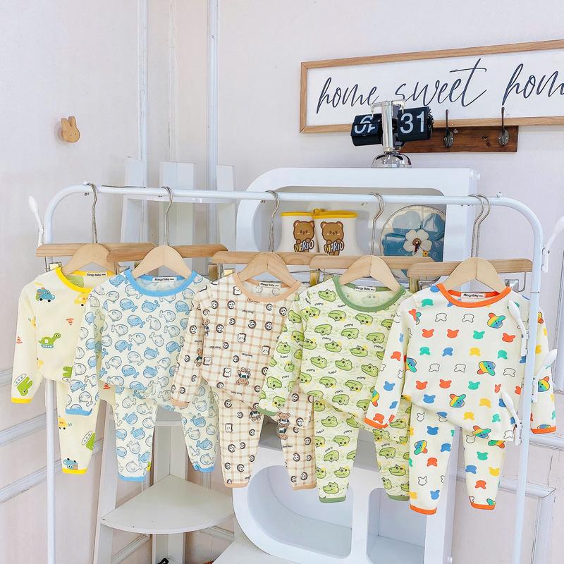 [MinGy BaBy] Bộ quần áo dài tay thu đông chất Tăm Lụa Lạnh IN Hình cao cấp cho bé trai bé gái.Bộ dài tay mặc nhà , đi học , đi ngủ