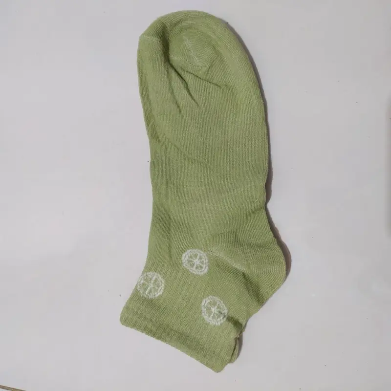 Kaos Kaki Wanita Motif Lemon Hijau Lumut Kotak Fashion Korea Women Sock Import Panjang Katun 8