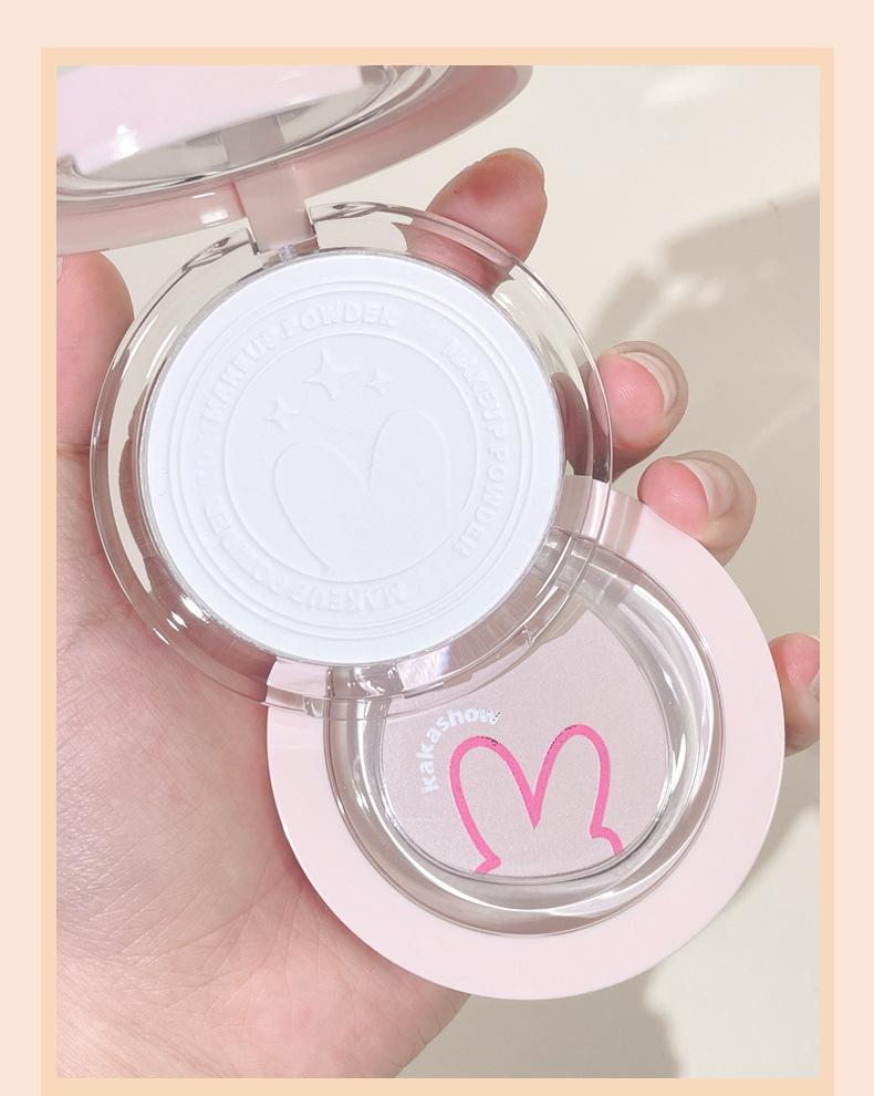 Product Introduction of Kakashow rabbit soft focus finishing powder four-color natural soft focus clear and flawless oil control finishing powder Makeup Cosmetic 11
