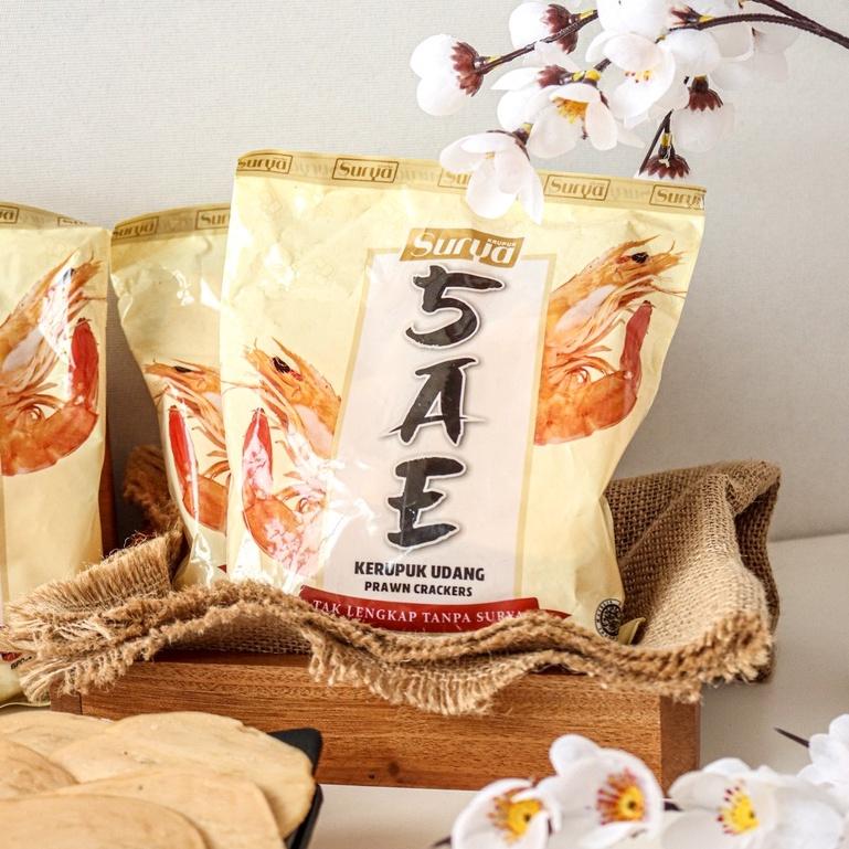 Kerupuk Krupuk Crackers Udang Gurih Enak Premium  Murah Merk SAE 250 gr Rendah gula Asin Camilan Food Snack
