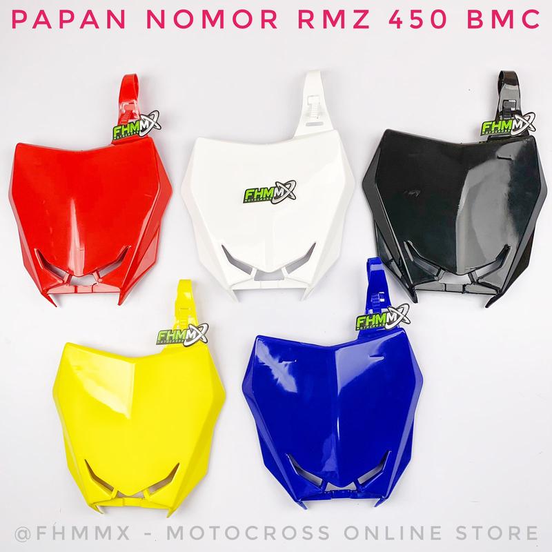 Spakbor depan RMZ 450 BMC dan cover nomer RMZ BMC 1