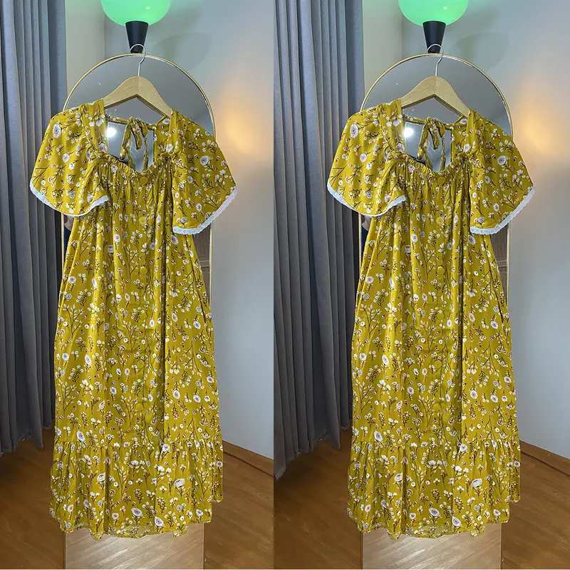 Geya Dress Daster Kekinian Busui Motif Bunga Rayon Viscose Kancing Cantik 7