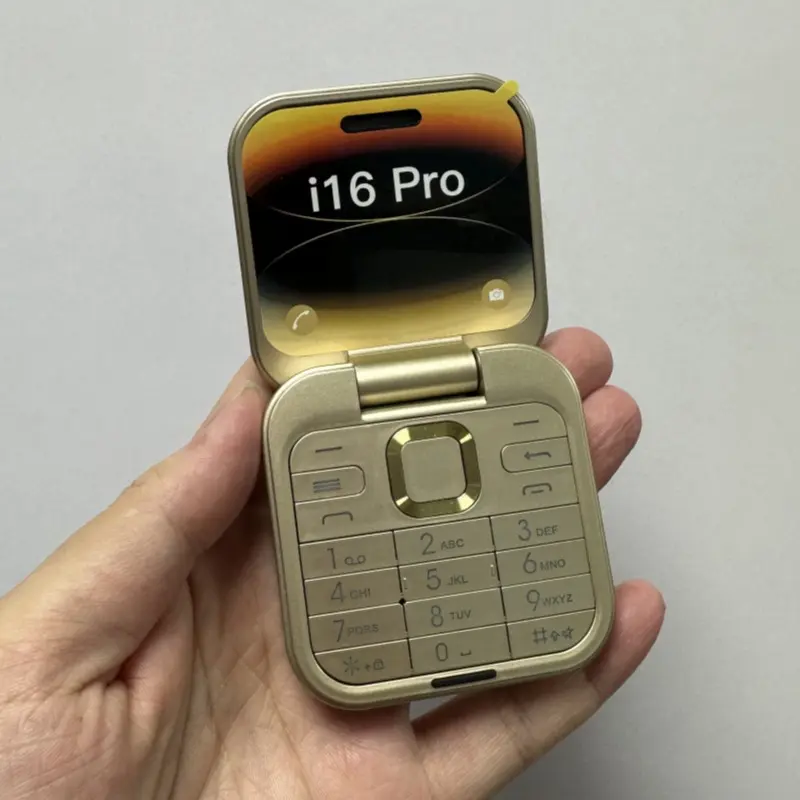 Telefon Bimbit, Merentas Sempadan, Ketibaan Baru, I16 Pro, Dwi Kad, Telefon Bukan Pintar, Butang Mesin Diperbaharui, Sesuai untuk Warga Emas dan Pelajar, Saiz Kecil Mobile Mic Touch Spinning