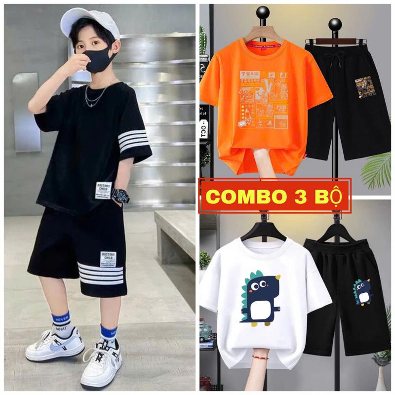 Product Introduction of Combo 3 Bộ quần áo bé trai size đại từ 17kg đến 40kg. Bộ đồ bé trai dáng quần đùi áo cộc tay, phong cách Hàn Quốc, chất thun co giãn thoải mái,tuổi từ 5 đến 14 tuổi. 24