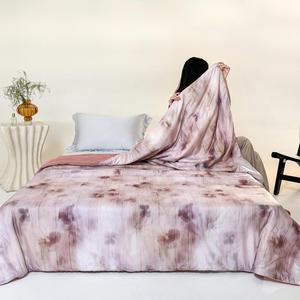 Floral Print Soft Blanket, Washable Cool Quilt, Air-conditioned Room Blanket, Summer Thin Comforter, Bedroom Room Decoration, Perfect Gift for Friend & Family