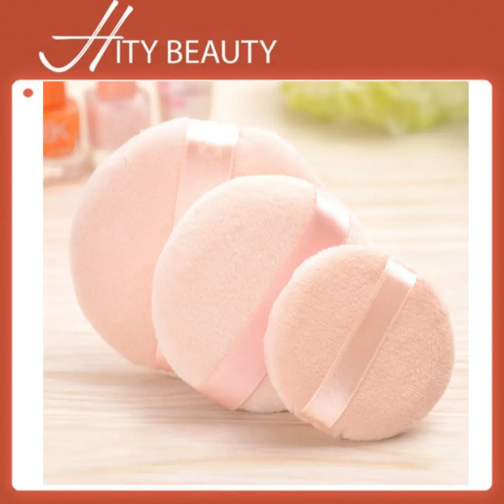 Bông dặm phấn phủ, phấn nền mút tròn dụng cụ trang điểm dáng cho Makeup cá nhân - Hity Beauty