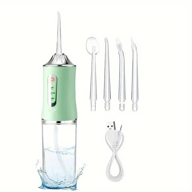Portable Rechargeable Water Flosser with 4 Replacement Nozzle, 1 Set Oral Irrigator for Home & Travel, Personal Oral Care Appliance 3