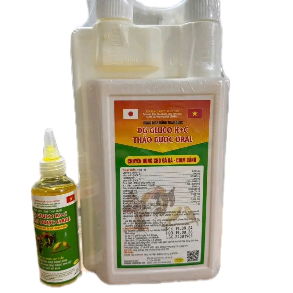 ĐIỆN GIẢI GLUCO KC THẢO DƯỢC TĂNG ĐỀ KHÁNG VÀ CHỐNG NÓNG CHO GÀ