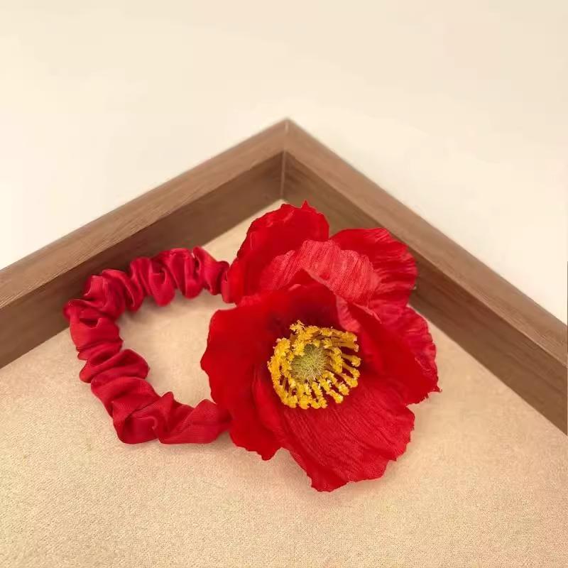 Product Introduction of Vẻ đẹp của màu cam! Băng Đô Đĩa Hoa Poppy, Cao Cấp Phụ Kiện Tóc Đầu Bi Thiết Kế Vải Mô Phỏng, Mới, Dây Tinh Tế 9