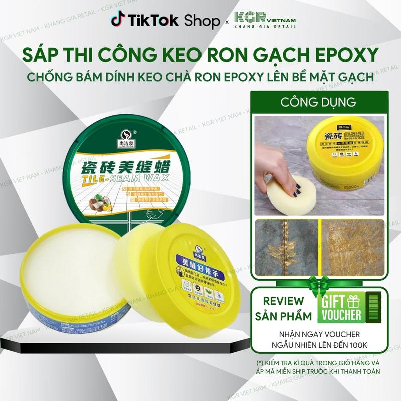 Sáp thi công keo chà ron Epoxy chống dính keo chà ron thừa dùng để chống dính bề mặt gạch men khi bơm keo chít mạch epoxy hỗ trợ bóc keo 2 thành phần dễ dàng
