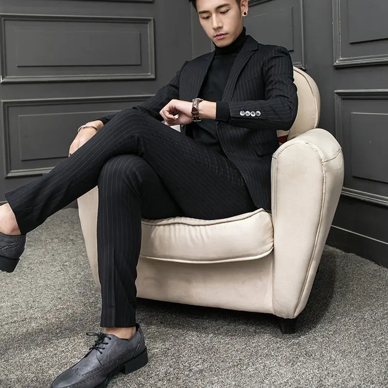 Bộ Vest Nam Đẹp 2 cúc Kẻ sọc - YeuTailor (áo Vest+quần Âu) - Thương hiệu thiết kế cao cấp Nhung Menswear 4