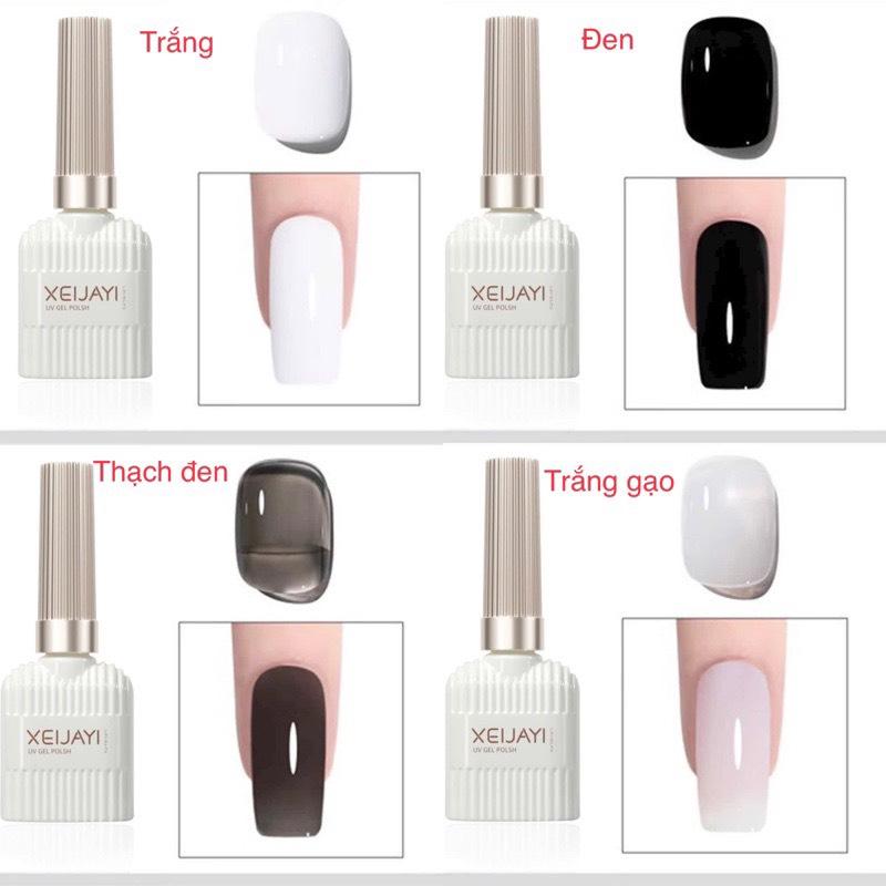   Hàng mới về   Sơn gel hơ máy XEIJAYI màu trắng sữa đậu - trắng gạo - thạch đen - trắng -đen dành cho nail 