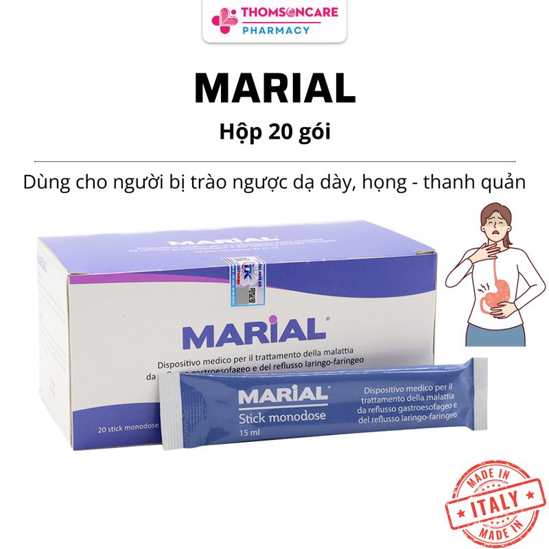 Gel dạ dày Marial dùng cho người bị trào ngược dạ dày, ợ nóng, ợ chua, đắng trong miệng - Hàng nhập khẩu Italy