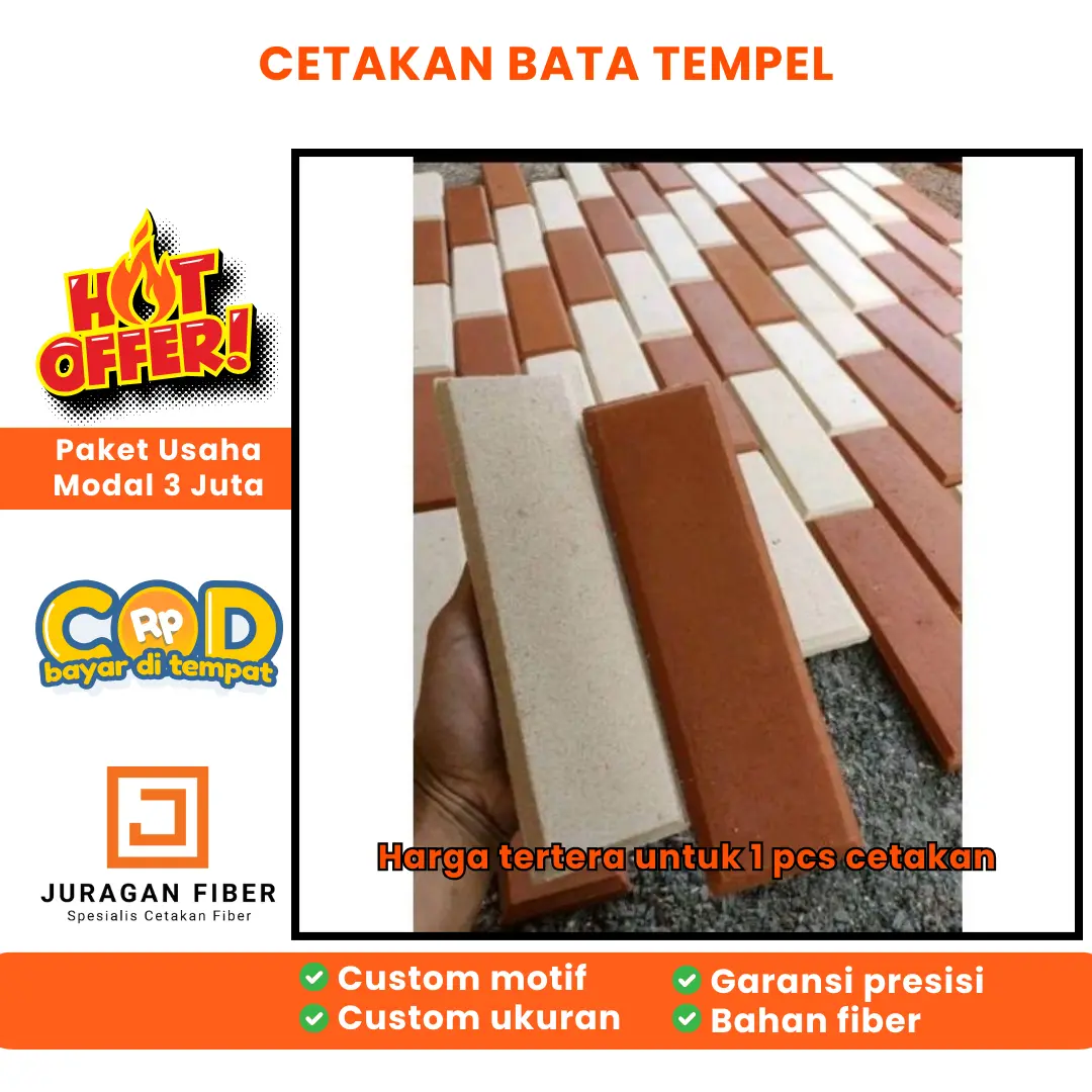 CETAKAN BATA TEMPEL Ornamen Dinding Bahan Fiber