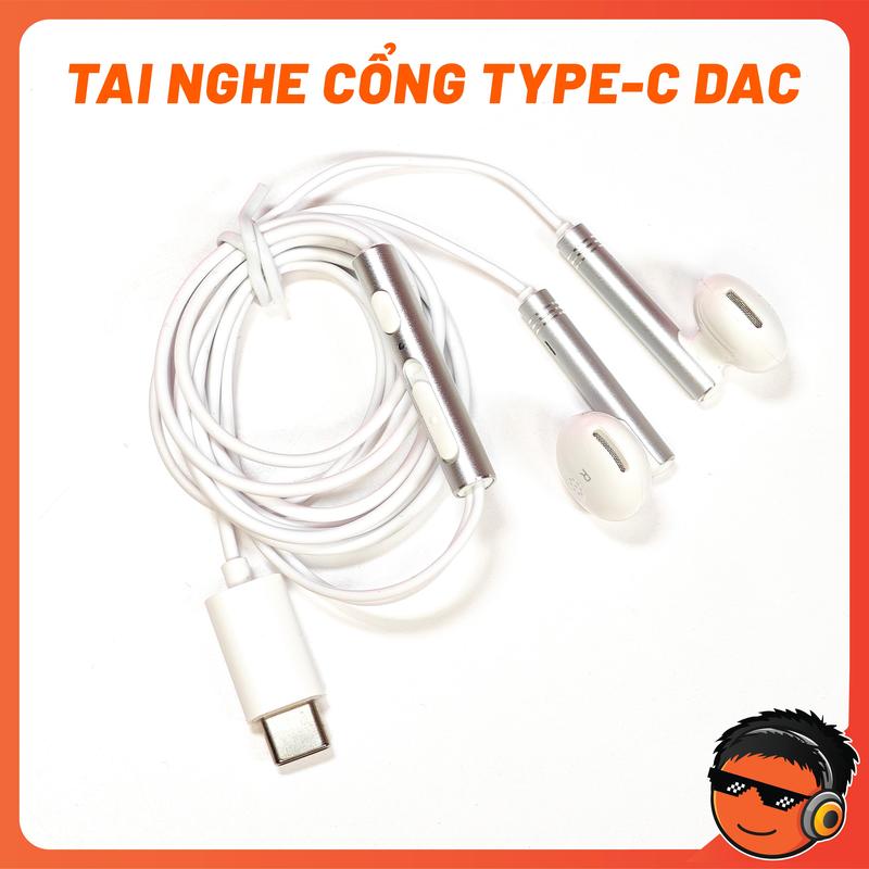 Tai Nghe Cổng Type-C Có DAC - Thiết Kế Earbuds Đeo Thoải Mái, Tăng Giảm Âm Lượng, Tai Nghe USB-C, Tai Nghe Nhét Tai Chơi Game, Dùng Cho IP15, Android - Nghe Nhạc, Earphone