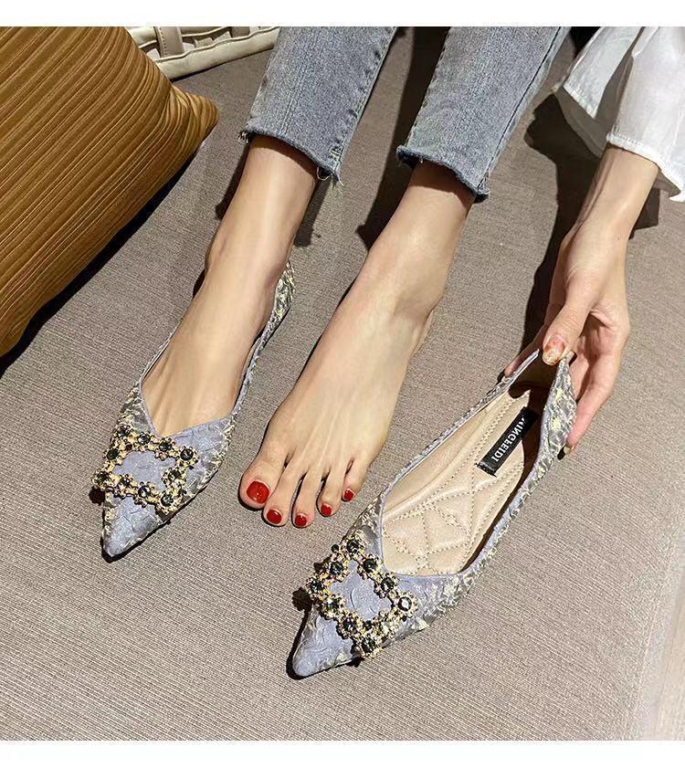 Product Introduction of Pam Kaki Runcing, Kasut Baharu 2022, Untuk Wanita, Serbaguna, Potongan cetek, Pam Tapak Rata, Tapak Lembut, Gaya Wanwan Lei, Kasut Lembut Shoes 17