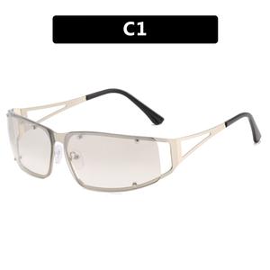 Cermin Mata Hitam Y2K, Bahan Logam, Rekaan Berongga, Gaya Baru, Untuk Wanita, Personaliti Eropah dan Amerika, Gaya Disko Gadis Panas, Cermin Mata Hitam Fesyen Eyewear Sunglasses spec  hitam sunglasses  trend