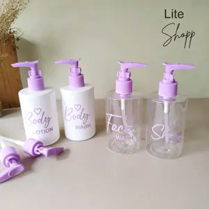 Botol Sabun Cair 250ml DIOLY UNGU LOVE Transparan dan Putih