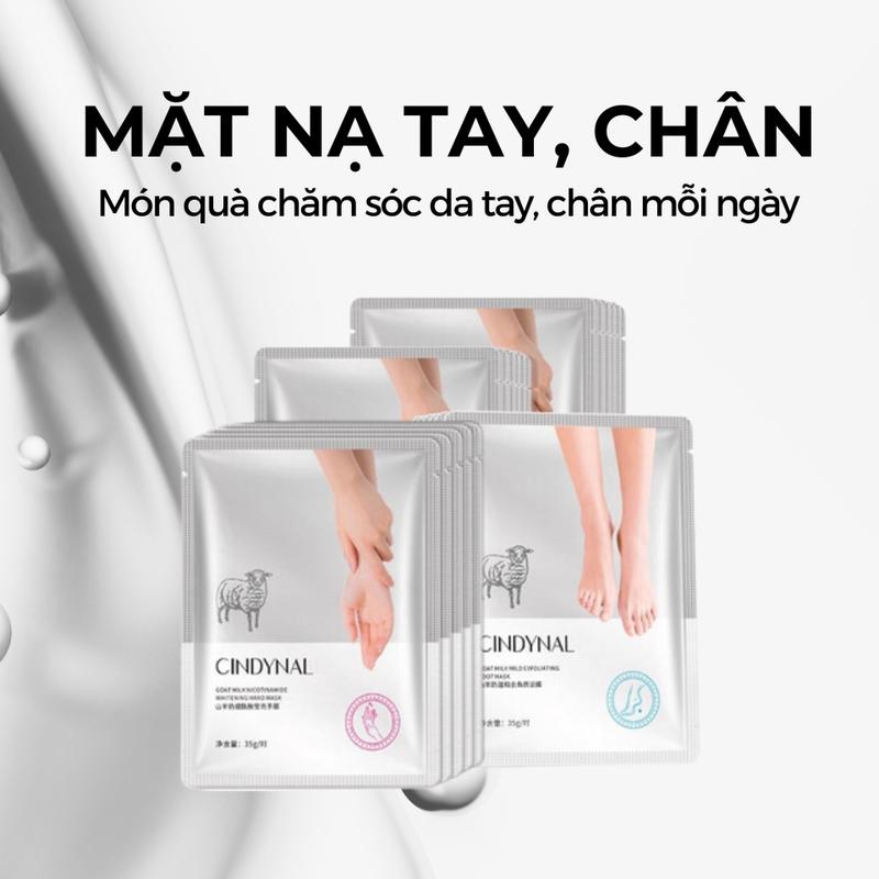Product Introduction of Mặt Nạ Cấp Ẩm Tay Chân Cổ Cindynal Dưỡng Trắng Da, tẩy da chết từ tinh chất sữa dê, ủ chân, tay hàng ngày Cocoon 68