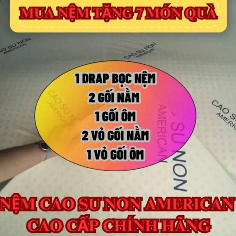 Nệm 1m6 x 2m x 15cm Cao Su Non American Hàng Cao Cấp {TẶNG 7 MÓN QUÀ} 0