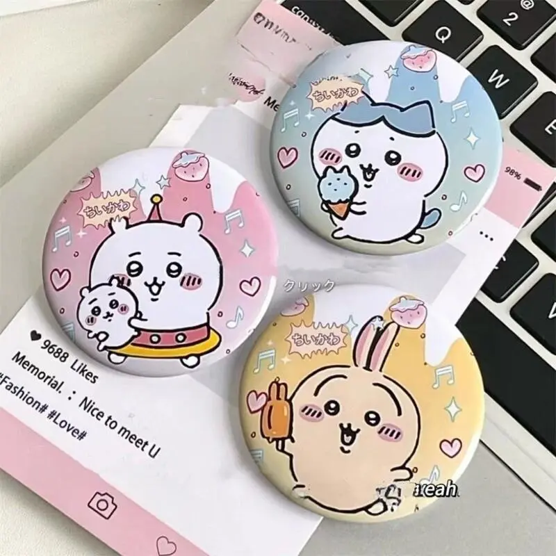 3Pcs Cute Cartoon Chiikawa Tin and Chest Badge Hachiware Usagi Brooch Backpack Pendant Gift Anime