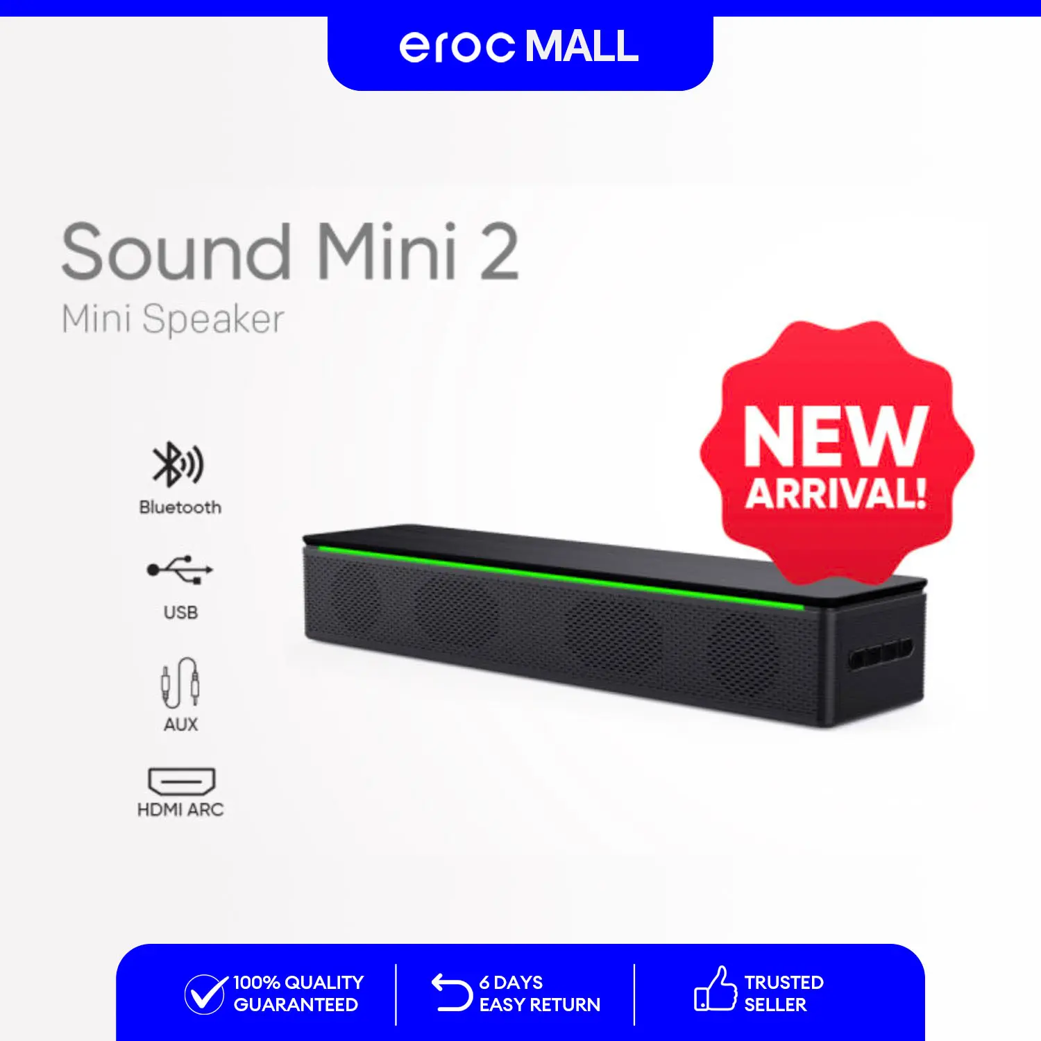 Wireless Mini Home Theater Speaker Sound 2 Mini Bluetooth 5.0, 10W Stereo Sound, AUX, USB, TF, Type C, On-Off Key, for Desktop Laptop Gaming Sound-bar, Monitor, TV with 1200mAh Battery minispeakerjblbluetooth