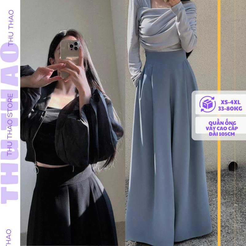 Quần ống váy cạp bản to lưng cao dáng dài 105cm có big size chất vải xịn. Nữ Ong Women Pants
