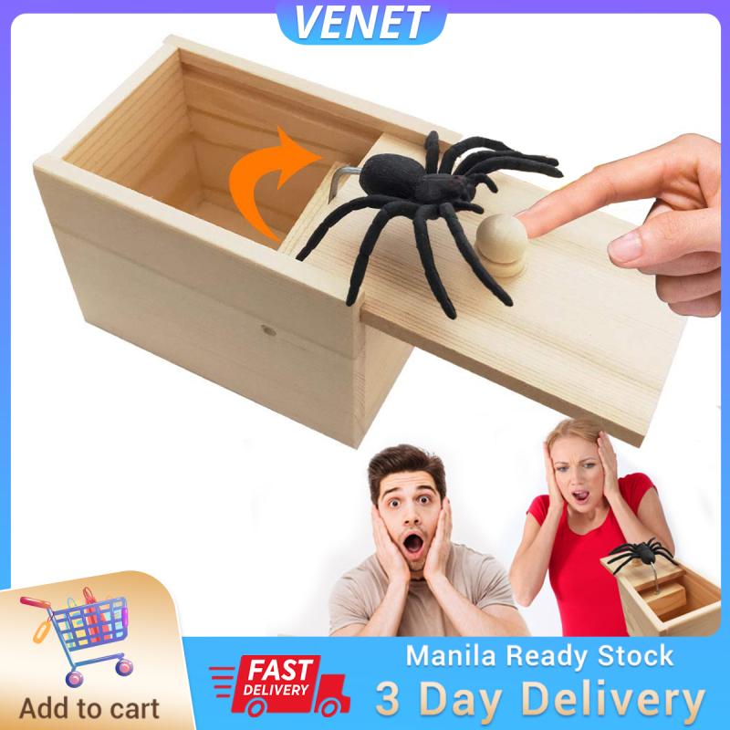 Rubber Spider Prank Happy Box，Handcrafted Wooden Spider Box,Spider ...
