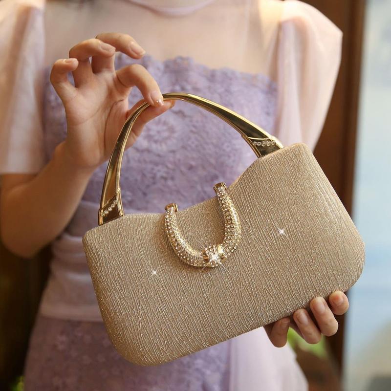 Túi xách dự tiệc bà sui khoá U đá sang trọng mẫu mới-Túi đi tiệc,đi làm sui cho Mẹ đơn giản thanh lịch Trơn Bag Nữ - Da Kem