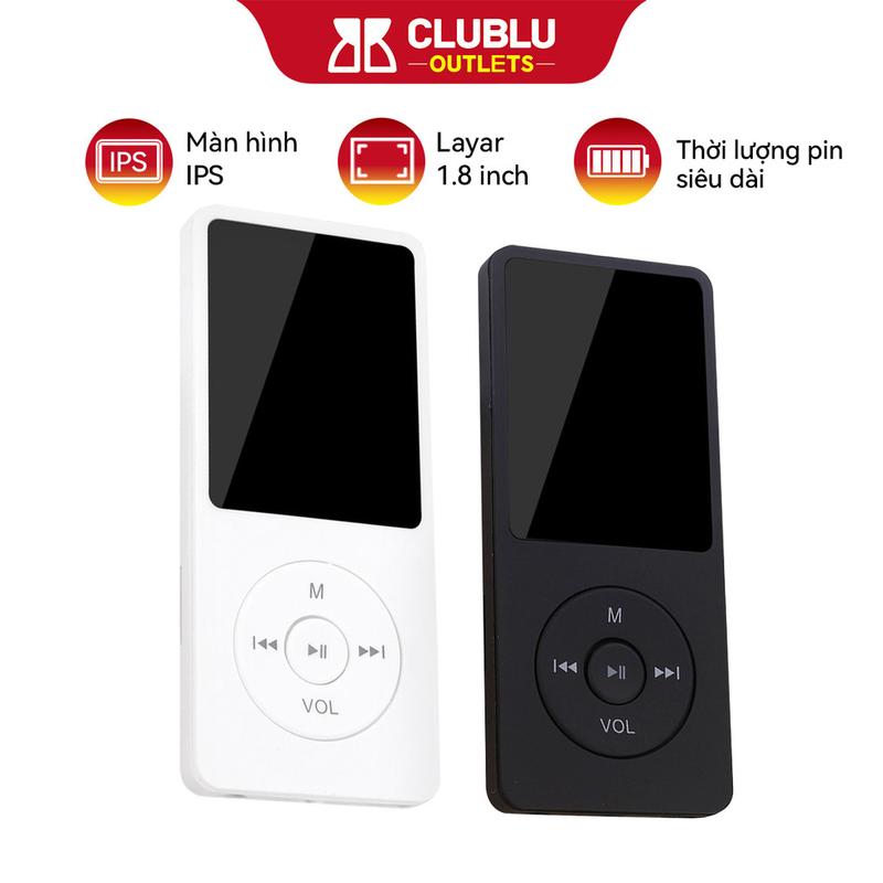 -CLUBLU- Máy Nghe Nhạc Mini MP3 MP4 Kết Nối Bluetooth Có Màn Hình Lcd Thẻ Nhớ Tai Nghe Cáp Sạc