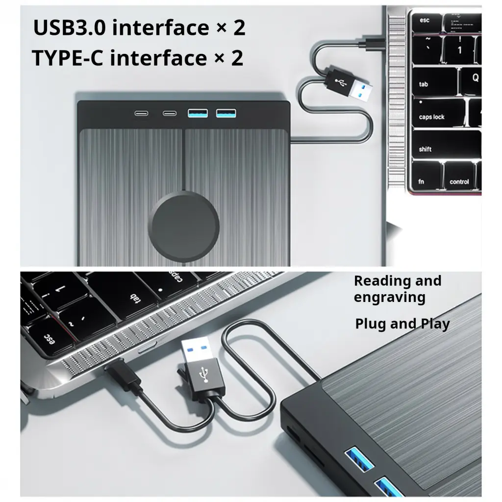 alyoad- Driver-free Installation Dvd Drive Portable External Dvd Drive Usb 3.0 High Speed Writer Player for Windows Mac Linux Compact Disc Burner Vcd Rw Laptop Fast Read for Easy