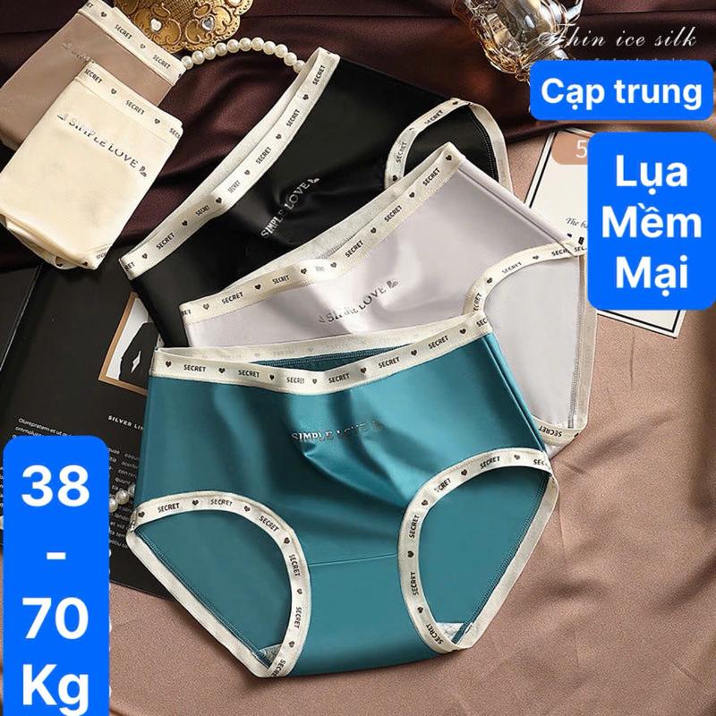 Combo 10 ( hoặc 5) quần lót nữ Q77 SIMPLE LOVE chất lụa mềm mại phối cạp viền chữ cá tính, thiết kế ôm phom giúp ôm vòng 3 trọn vẹn