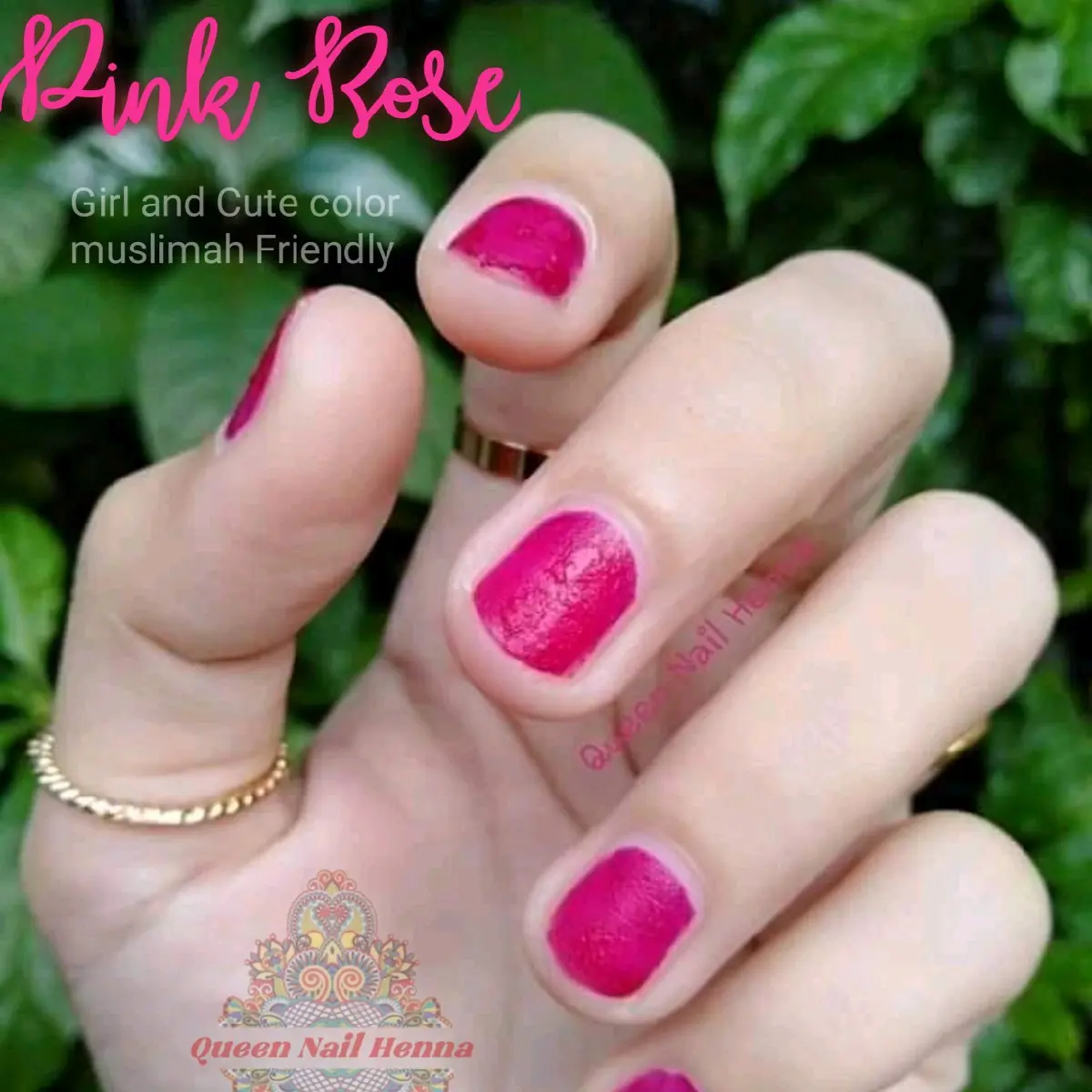 pink rose Queen nail henna kutek halal stain nail henna Fragrance Free High Gloss Alcohol Free Long-lasting