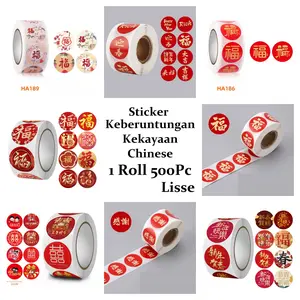 Lisse Stiker 500Pc Sticker Toples Kue Imlek Fu Keberuntungan Fuk Hoki Sincia