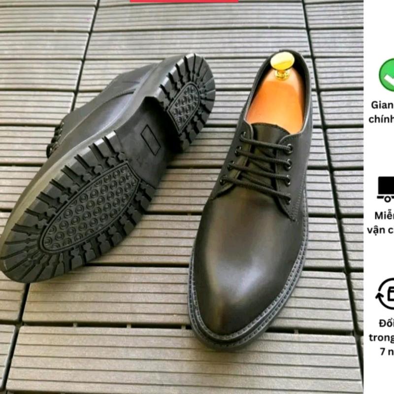 Giày tây nam chunky derby hang kĩ  buộc dây mũi tròn da sít đế tăng chiêu cao 5cm dây buộc da chơn ,  mã g33 Shoes nhớ đặt lùi lại 1 size so với giày mình đang đi