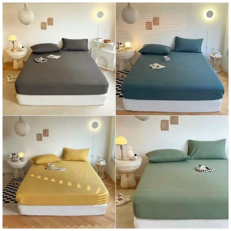 Bộ ga gối cotton tici gồm 1 ga giường 2 vỏ gối 50x70cm vải mềm mịn