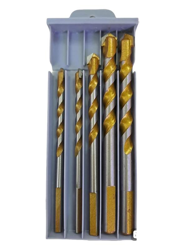 Bộ 5 cây mũi khoan đa năng 2 cạnh Kapusi hợp kim thép hỗ trợ bê tông, tường xi măng, đá, nhôm, gỗ