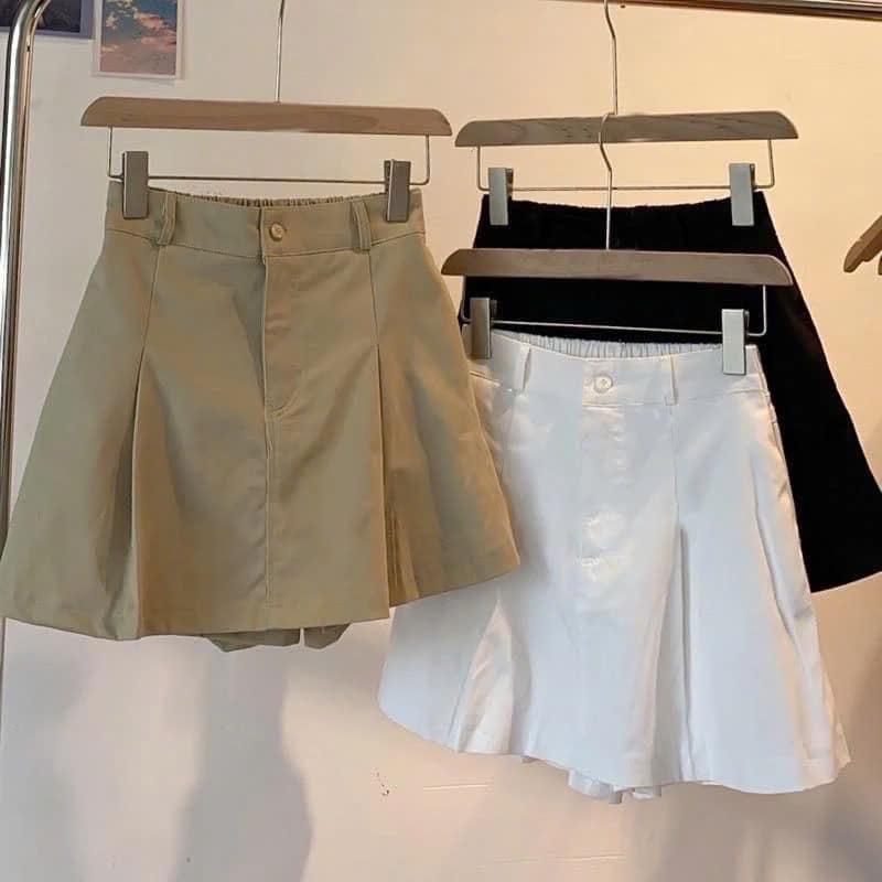Quần giả váy nữ lưng chun chất kaki có lót quần bên trong siêu xinh - Women Chân Váy