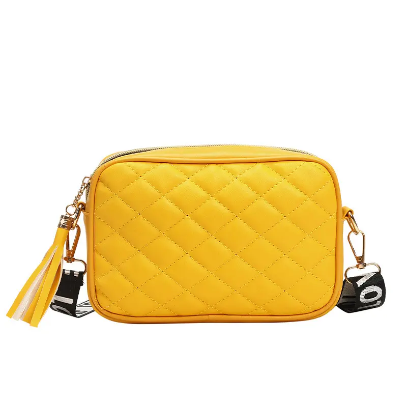 2025 New Tassel Camera Bag Fresh Sweet Rhombus Embroidered Small Square Bag Fashion Shoulder Messenger Bag