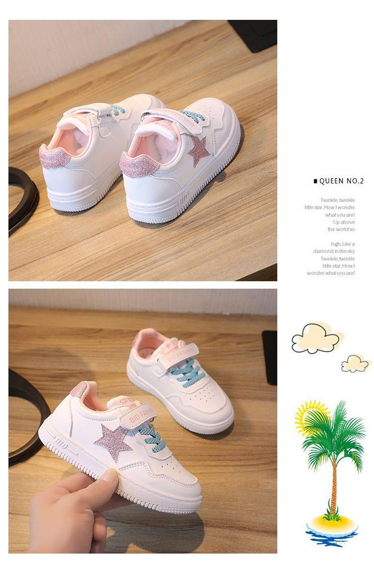 Product Introduction of Kasut Perempuan, Koleksi Baru Musim Bunga 2023, Kasut Putih Kanak-kanak, Tapak Lembut, Sneaker Kasual, Sesuai untuk Kanak-kanak Sederhana dan Besar, Serba guna untuk Sekolah 12