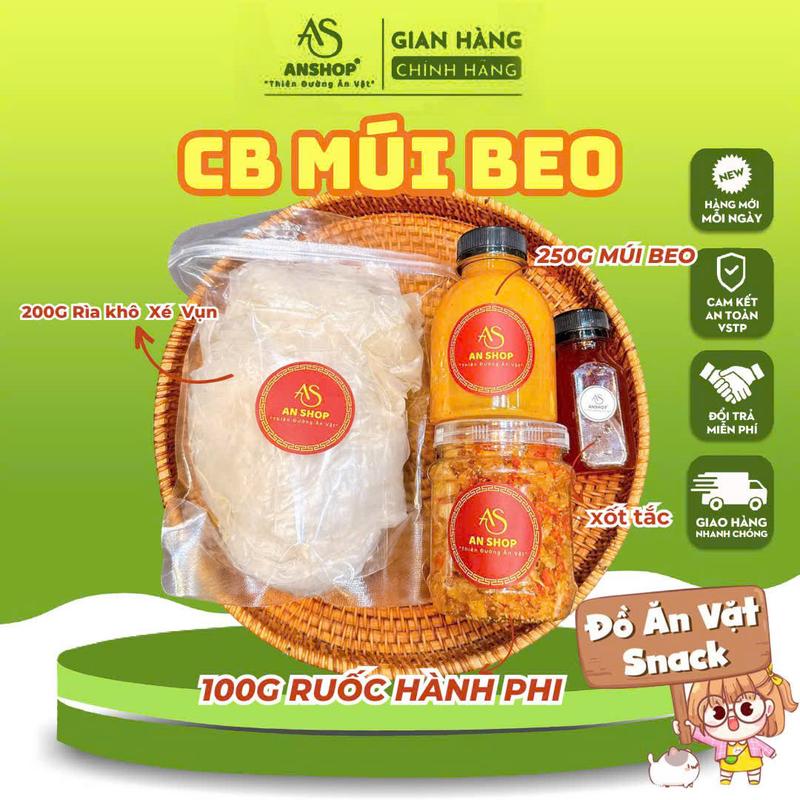 COMBO MUỐI BEO AN SHOP BÁNH TRÁNG PHƠI SƯƠNG ĐỒ ĂN VẶT SNACK FOOD 9 vị bánh tráng chấm cô gánh