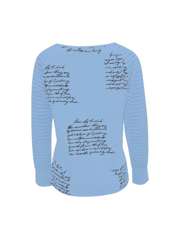Women's Letter & Striped Print Zipper Raglan Sleeve Tee, Casual Long Sleeve V Neck T-shirt for Summer, Fashion Women's Top for Daily Wear 1