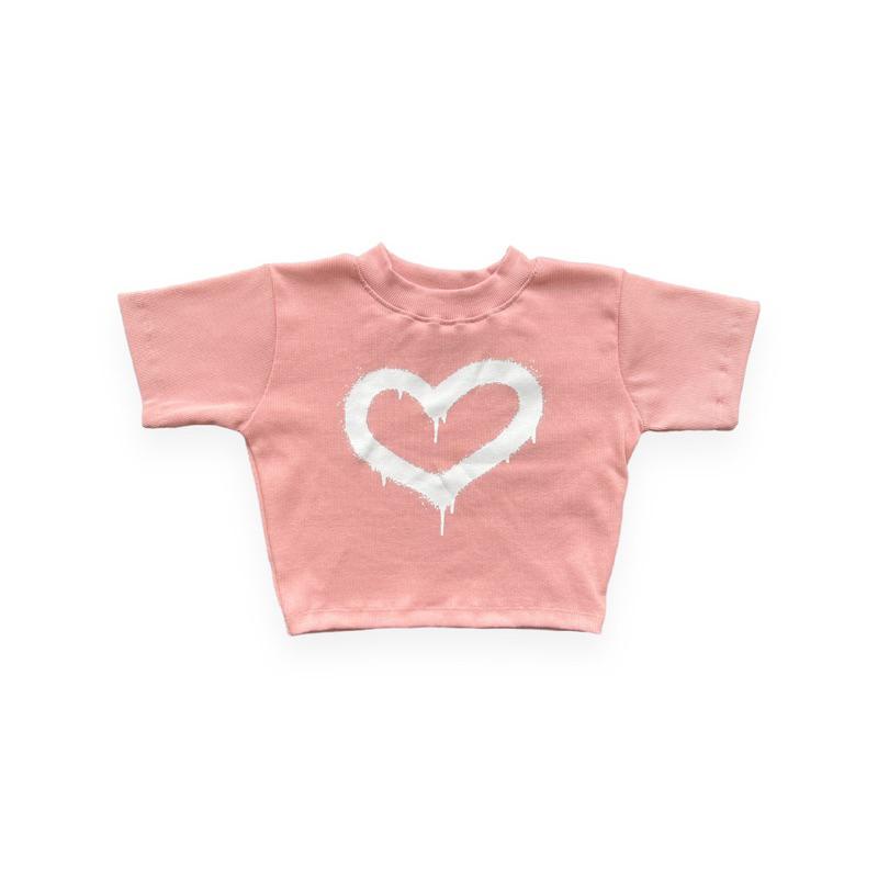 Áo phông croptop "Spray Heart" The Famous Nữ Women Voi Thun❤️ 5