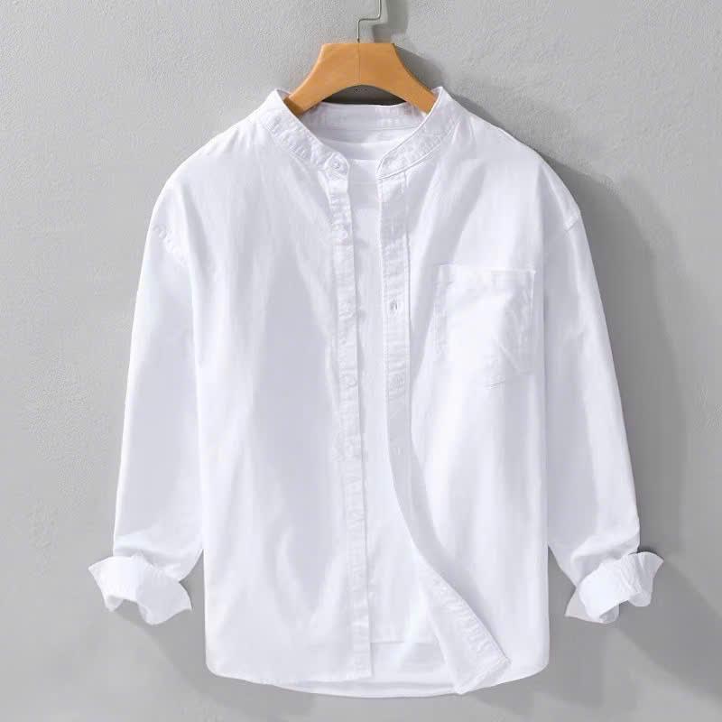 Product Introduction of Áo Sơ mi Dài Tay Nam, Áo sơ mi Nam Cổ Tàu chất vải đũi xước ( Loại đẹp ) 55