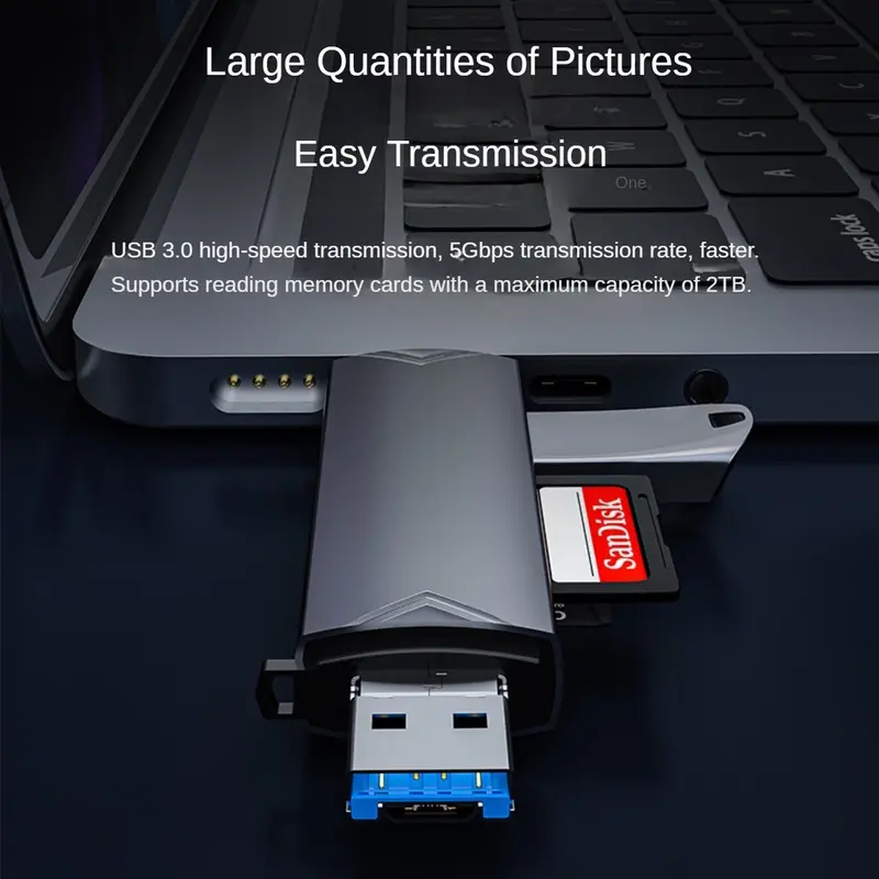 Đầu đọc thẻ USB3.0 2.0 Type-c Micro USB Điện thoại Android Máy tính Macbook Trung tâm OTG đa năng Máy ảnh Đĩa SD / TF / U HUB USB 2