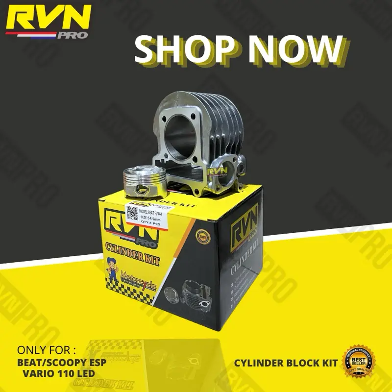 BLOK SEHER BORING PAKET BORE UP BEAT POP BEAT ESP SCOOPY ESP K44 VARIO 110 LED STATER BEAT STREET 2015 2019 54.5MM 54.5 MM RVN THIAILAND 4
