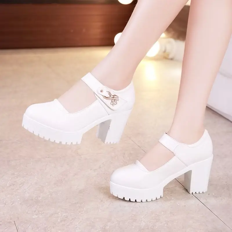 Giày cao gót nữ tăng chiều cao 7cm , đế Pu siêu nhẹ chống trơn trượt , da mềm đính hoa đính đá size từ 35-41 màu trắng trẻ trung . giay  7 phan giay  caogot  tăng 1 size caogotnu bằng giày  gót
