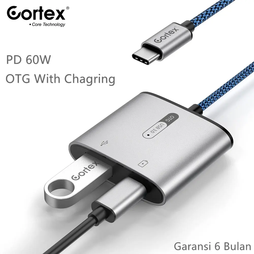OTG Audio Fast Charging Cortex MH366 Original PD 60W - Type C to Type C dan USB3 - COD