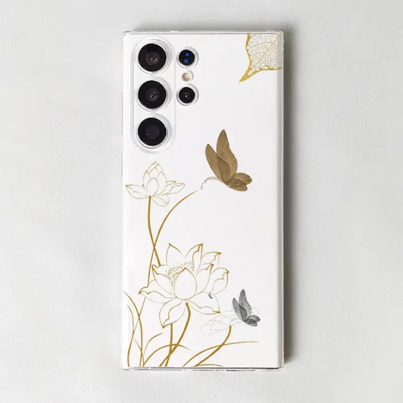 Ins Butterfly  Galaxy S24ultra phone case anti drop all inclusive lens s23/S22 transparent silicone
